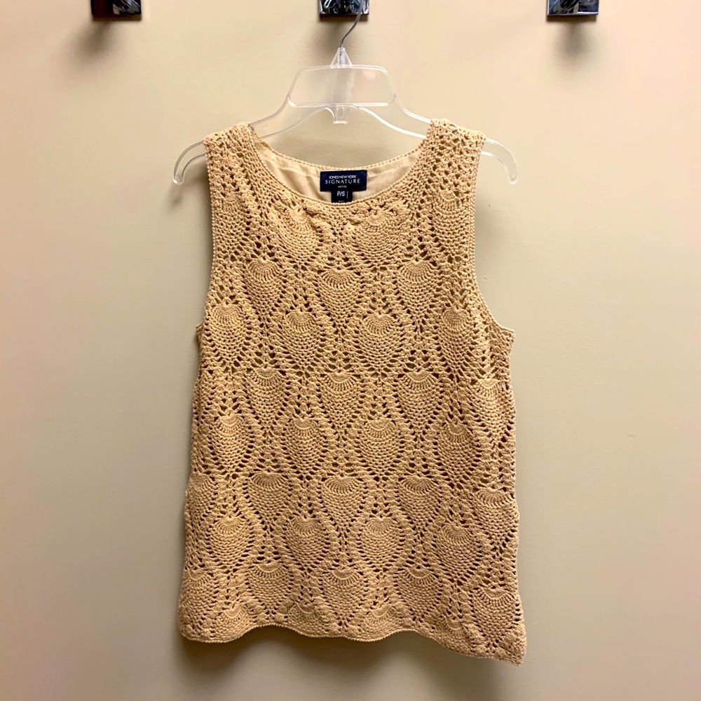 Jones New York Signature Petite Crochet Tank Top